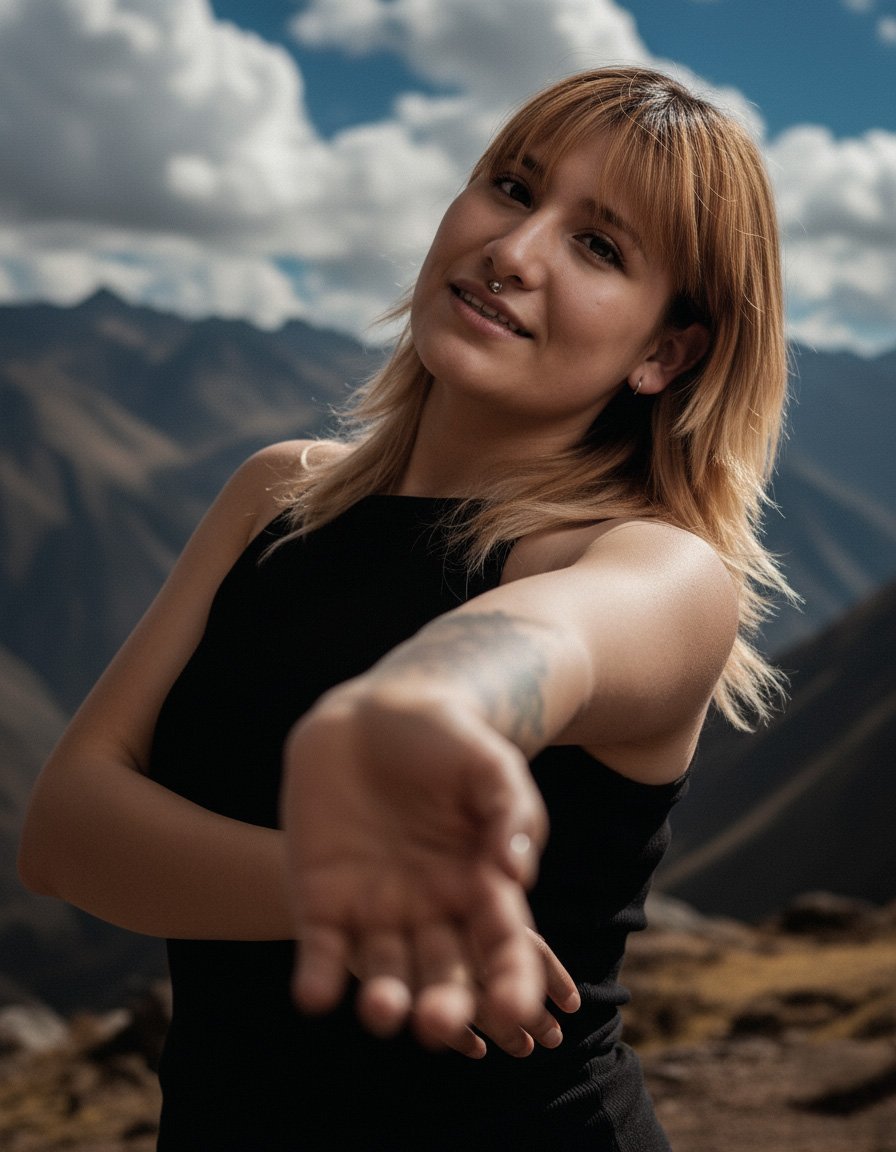 Portrait of Beisi.Tattoo, founder of NOIR Tattoo Studio in Cusco, Peru, and fine line tattoo specialist known for delicate, minimalistic, and elegant designs.